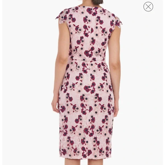 slim fit dress slacks Vérane pink guipure-lace midi dress main image 0